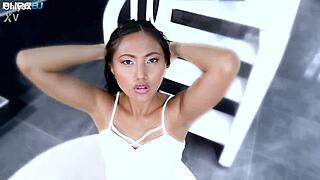 May Thai Gags On Massive Cock With Her Tiny Tits Out