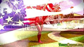 Bodypainted Big Ass Teen Gets Monster Cock Pounded Hard!