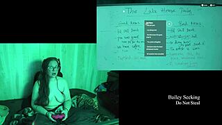 naked brunette bbw with big natural tits and glasses plays lake house game part 1
