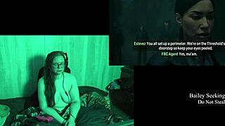 naked brunette bbw with big natural tits and glasses plays lake house game part 1