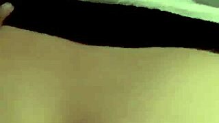 Petite tanned Colombian milf bent over the bed taking hard doggystyle from her lover