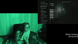 naked brunette bbw with big natural tits and glasses plays lake house game part 1