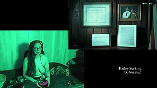 naked brunette bbw with big natural tits and glasses plays lake house game part 1