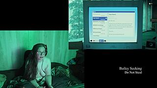 naked brunette bbw with big natural tits and glasses plays lake house game part 1