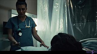 oh god, this nurse babe grows alien monster cock to roughly impregnate leana lovings in parasited horror