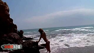 Sonia Baby Skinny Spanish Pornstar Bent Over Beach Doggystyle Rough Outdoor Creampie Remastered