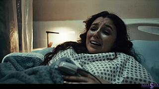 oh god, this nurse babe grows alien monster cock to roughly impregnate leana lovings in parasited horror