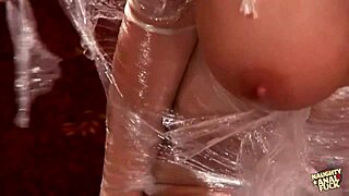 power couple straps on for bound bisexual threesome pounding