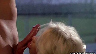CFNM babe seduces with handjob blowjob leading to facial cumshot