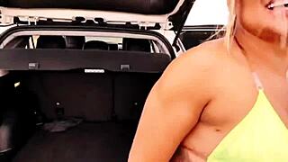 Stepmom Catches Me in Car and Squirts Anal Cum Outdoors Vagninho Luna Oliveira!
