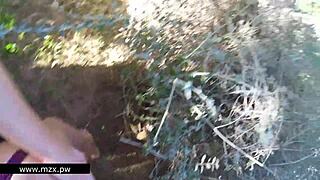 gf caught fucking outdoors with cum everywhere