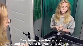 Stepsister Begs For Face Cumshot While Home Alone Demands It Now