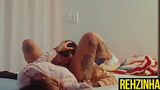 Huge Cumshot Ends BBW Rehzinha's Bed Share with Black Boss in Rough Interracial!