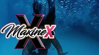 maxine x squirts pussy licking poolside lingerie sunbathe
