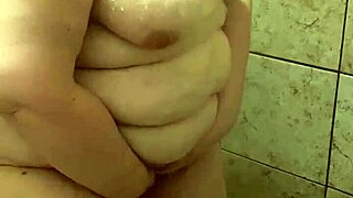 caught! curvy bbw wife showers fat ass tits