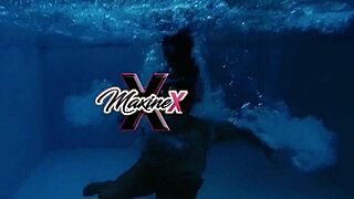 maxine x squirts pussy licking poolside lingerie sunbathe