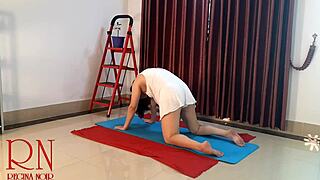 Regina Noir's White Panties Tease Nude Gym Yoga