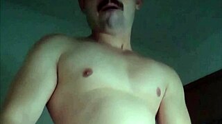 saymon rams his sweet cock deep in hot brunette while stripping and showing off for cuckold pov