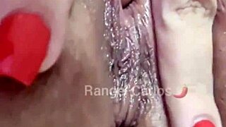 super horny brazilian brunette fingers her juicy big pussy lips deep to orgasm