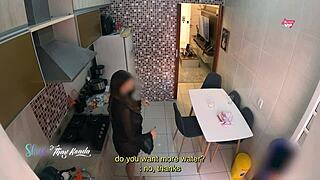 damn, this hot wife steps out steamy just to flirt with delivery guy