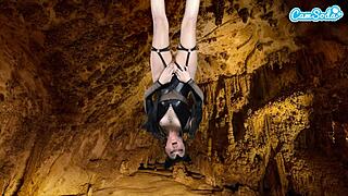 Hot Amateur 18+ Teen Bat Costume Masturbates Upside Down Wet Hairy Pussy Epic Orgasm Camsoda