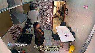 damn, this hot wife steps out steamy just to flirt with delivery guy