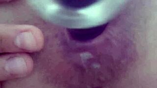 Intense Anal Dildo Training Stretches Tight Ass Wide
