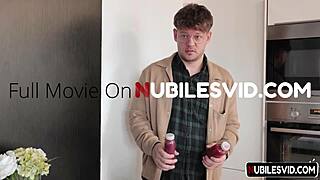 big hard dick creampie fills shy little princess's tight teen pussy deep