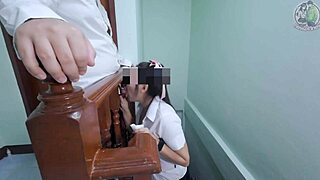 thai teen slut sucks your pov cock outdoors