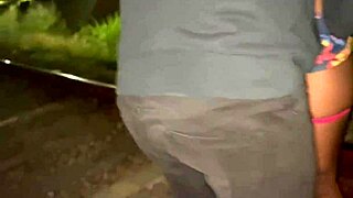 A horny wife nearly fucks stranger on bike path while cuckold husband watches full of tension