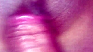 i pushed into the soft sticky shaved pussy of this tight creampie couple in garage
