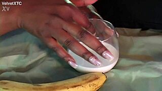 Big Tits Black Girl Interviews with Banana Tease