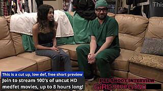 Doctors Tampa and Aria Nicole Spread Tanned Patient Ass in Latex Gloves