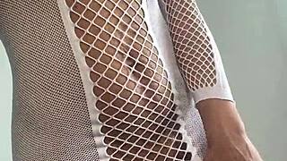 Big Tits Babe Slowly Undresses Her Curvy Ass and Body