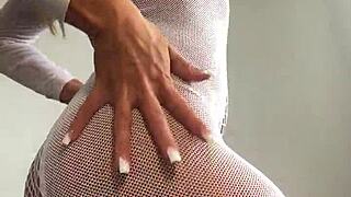 Big Tits Babe Slowly Undresses Her Curvy Ass and Body