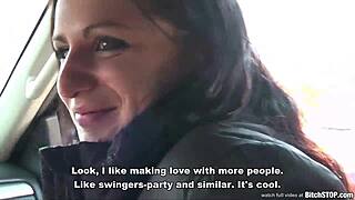 bitch stop! busty teen veronika fucked hard outdoors on street