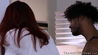 yo dude that redhead shemale ariel demure taking a blowjob then pounding her black stepson looks wild