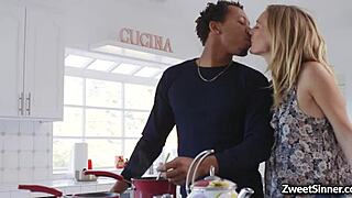 Vanessa Sky rides Ricky Johnson's huge black cock wildly as crazy cowgirl