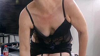imagine peeling off her sexy lingerie to reveal those mature nylon stockings