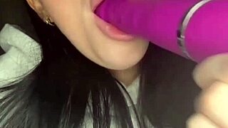 Slutty British girlfriend gets horny and squirts on webcam