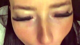 Slutty British girlfriend gets horny and squirts on webcam