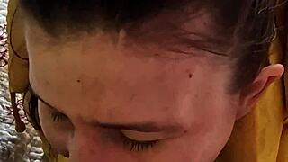 real russian couple's intense blowjob ends with cum on ass then shower wash!!