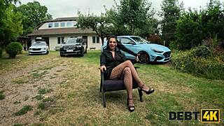Debt4k Monster Cock Slams Cute Brunette in Outdoor Car Pound