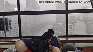 Kitty Big Ass Fucks Bareback in Window for Public Voyeur Eyes