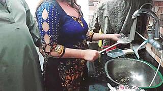 indian village maid bends over for owner's cock in empty kitchen