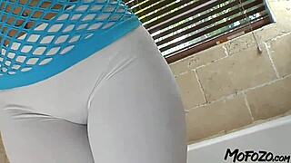 amateur big tits babe fucks rough in sloppy shower sex!