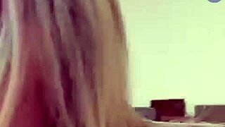 blonde teen with big tits goes topless on webcam shaking her huge ass