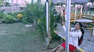 In our bedroom I bend over for servant's rough doggystyle on my hairy indian bhabhi pussy creampie