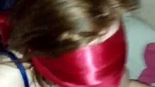 blindfolded girlfriend sucks old friend's cock secretly