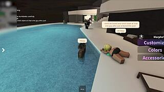 latina tanning by pool sucks three monster cocks deepthroat style
